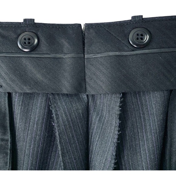 Tom James Wool 2PC Suit Mens 44L Pleated Cuff Pants 38x33 Gray Purple Stripe - Picture 15 of 16